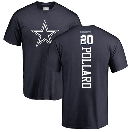Men Dallas Cowboys Navy Blue Tony Pollard Backer #20 Nike NFL T Shirt->nfl t-shirts->Sports Accessory
